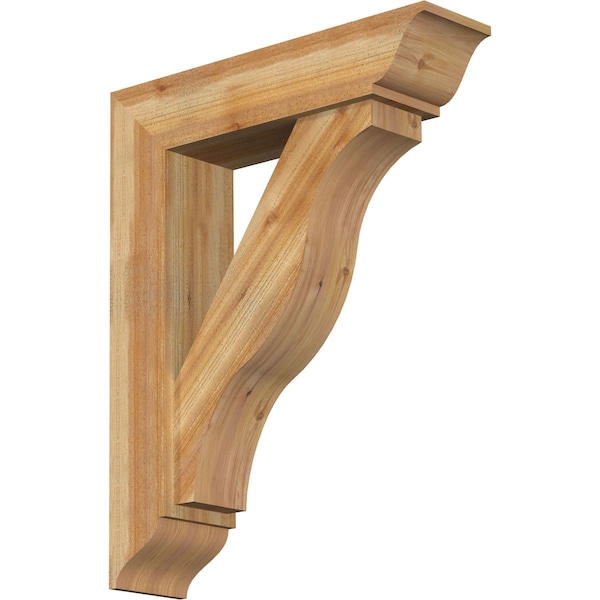 Ekena Millwork Funston Traditional Rough Sawn Bracket w/ Offset Brace, Western Red Cedar, 8"W x 32"D x 40"H BKT0806X32X40FST01RWR - main